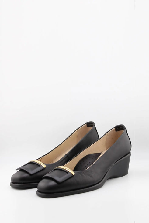 DFC Relax Buckled Leather Wedge Heeled Loafer