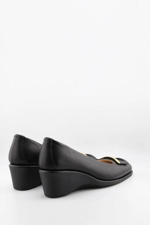 DFC Relax Buckled Leather Wedge Heeled Loafer
