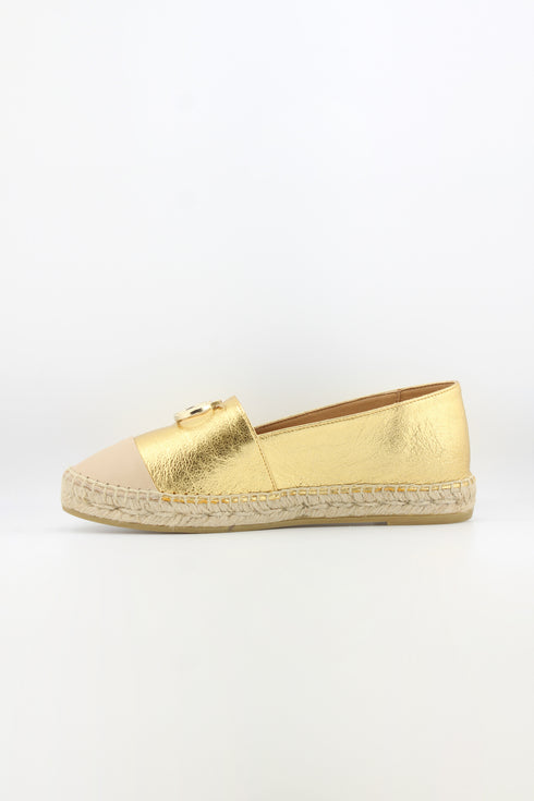 Nivel Metallic Espadrille Loafers with Cap Toe
