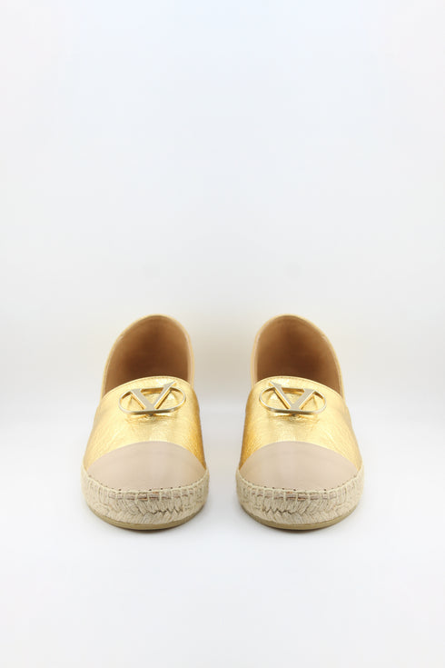 Nivel Metallic Espadrille Loafers with Cap Toe