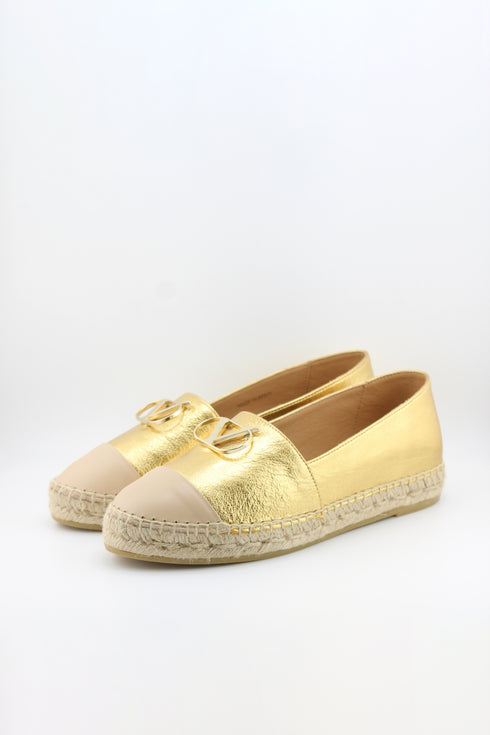 Nivel Metallic Espadrille Loafers with Cap Toe