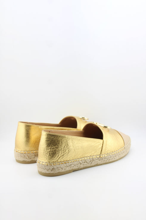 Nivel Metallic Espadrille Loafers with Cap Toe