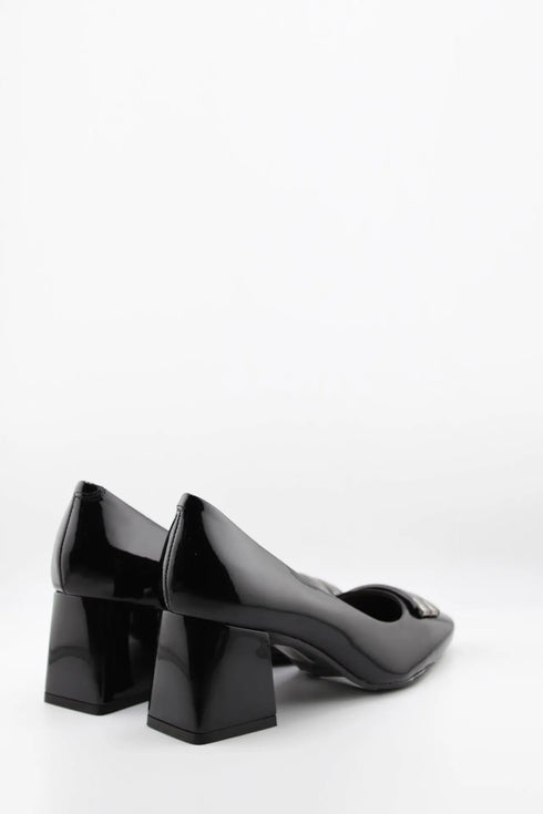 Capelli Rossi Block Heel Patent Leather Pumps
