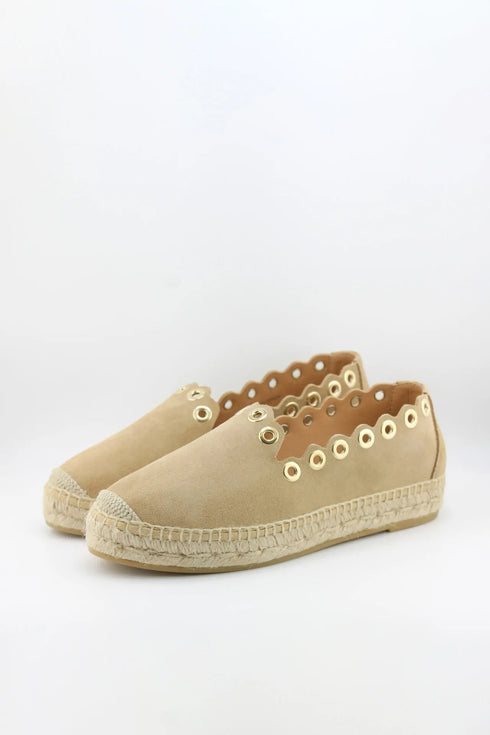 Nivel Scalloped Espadrille with Eyelet Trim