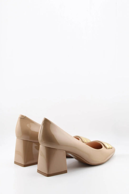 Capelli Rossi Block Heel Patent Leather Pumps