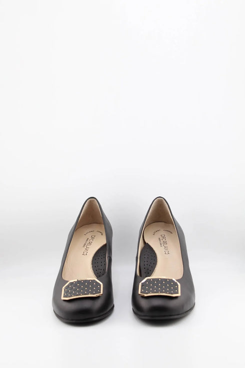 DFC Relax Block Heel Loafers with Quilted Accent