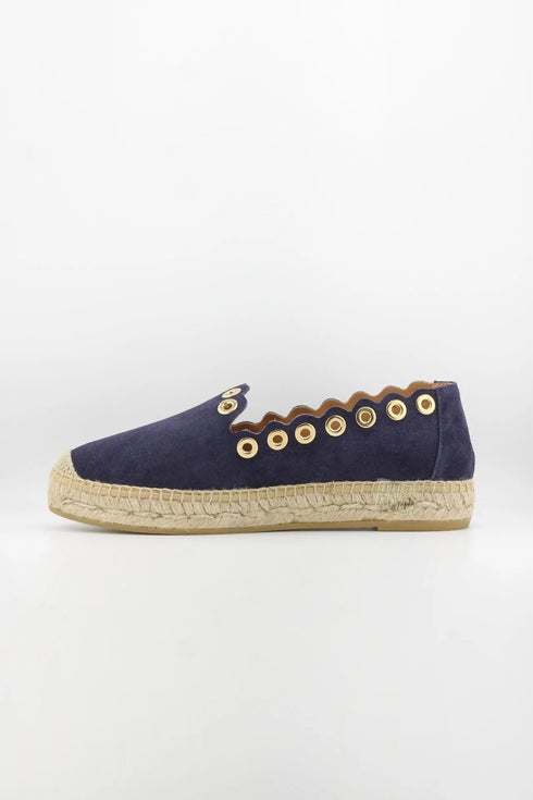Nivel Scalloped Espadrille with Eyelet Trim