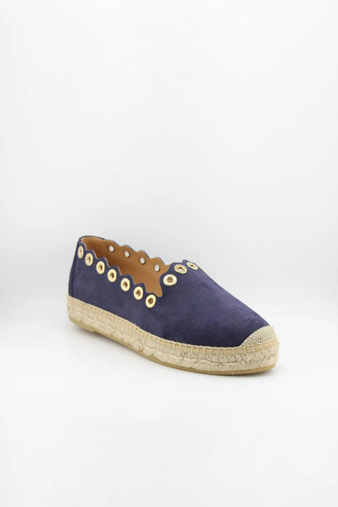 Nivel Scalloped Espadrille with Eyelet Trim