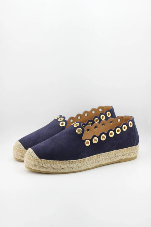 Nivel Scalloped Espadrille with Eyelet Trim