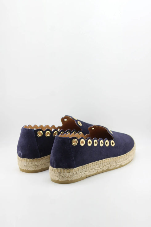 Nivel Scalloped Espadrille with Eyelet Trim