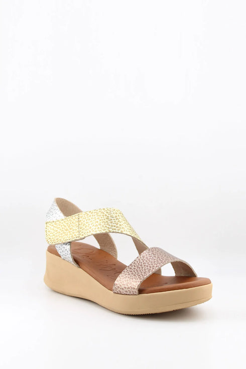 Oh My Sandals Textured Crisscross Strap Platform Sandals