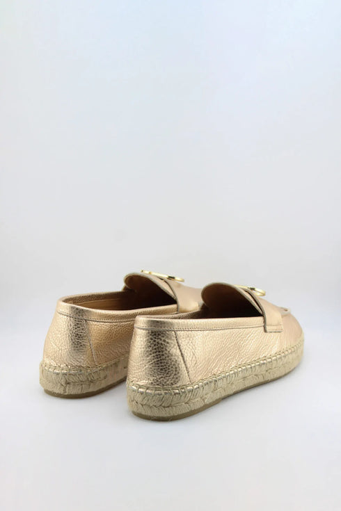 Nivel Pebbled Leather Espadrille Loafers