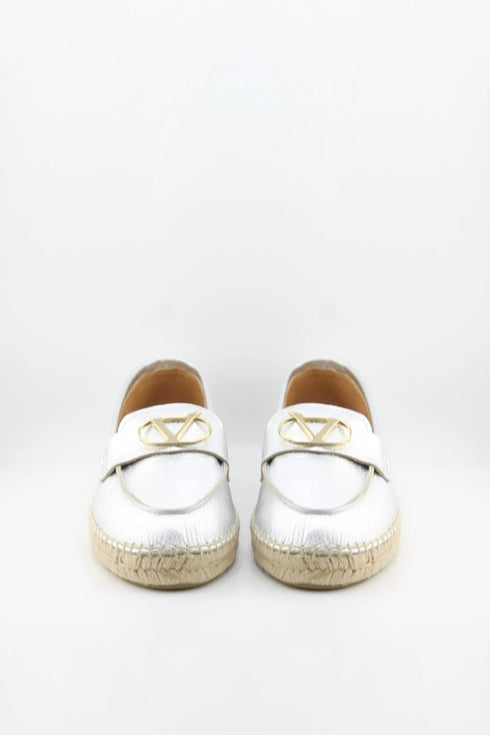 Nivel Pebbled Leather Espadrille Loafers