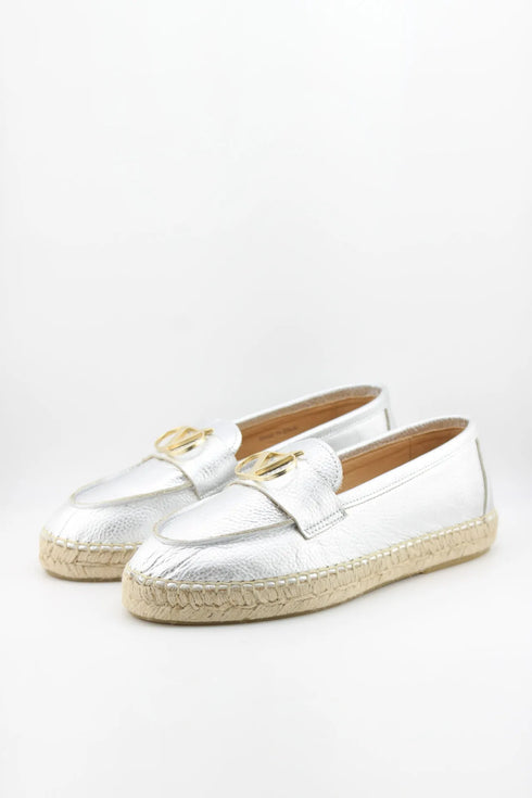 Nivel Pebbled Leather Espadrille Loafers