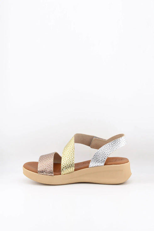 Oh My Sandals Textured Crisscross Strap Platform Sandals