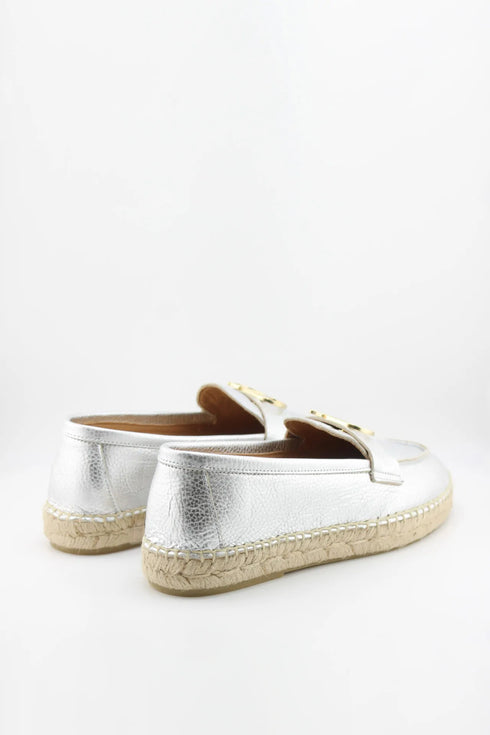 Nivel Pebbled Leather Espadrille Loafers