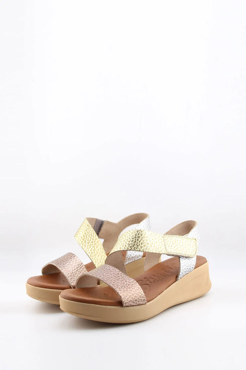 Oh My Sandals Textured Crisscross Strap Platform Sandals