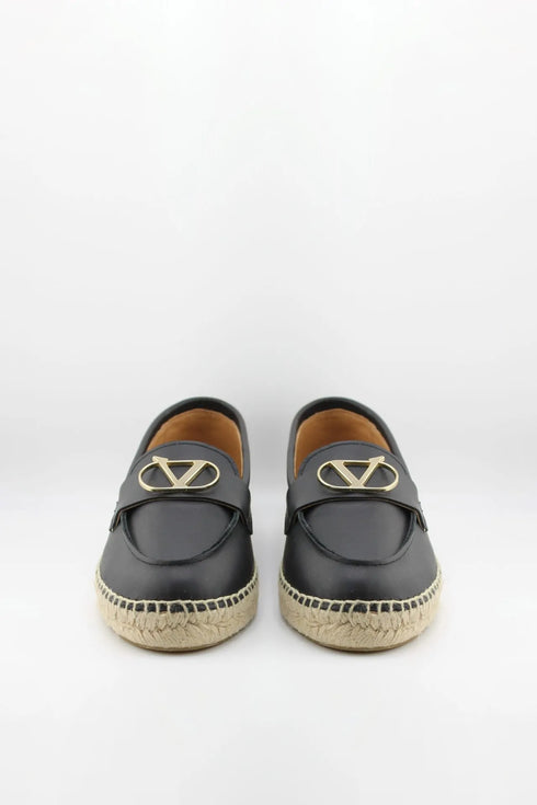 Nivel Pebbled Leather Espadrille Loafers