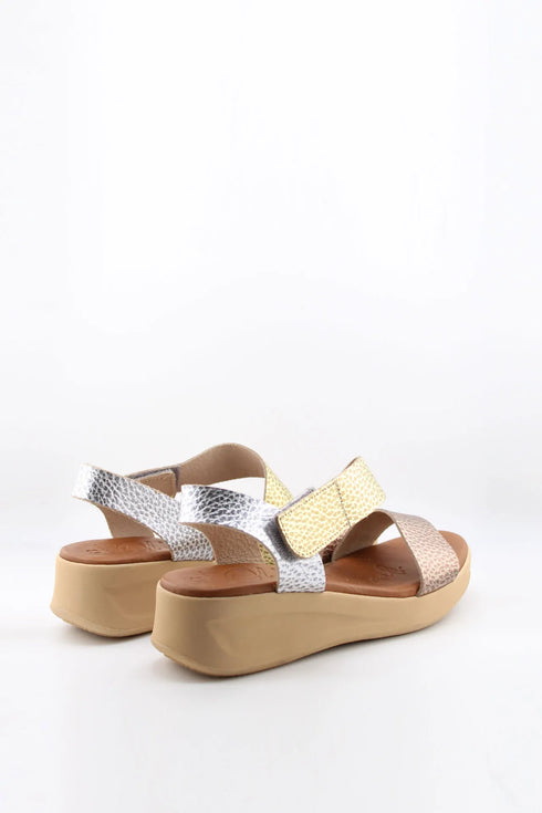 Oh My Sandals Textured Crisscross Strap Platform Sandals