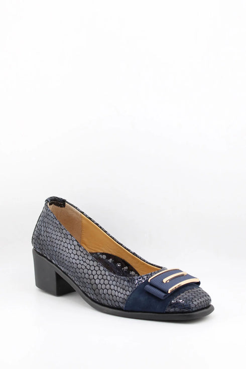 DFC Relax Snake Patterned Low Block Heel Loafers