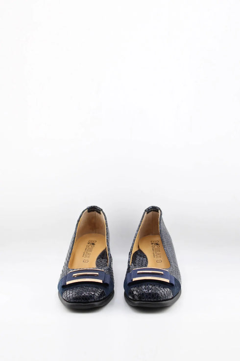 DFC Relax Snake Patterned Low Block Heel Loafers