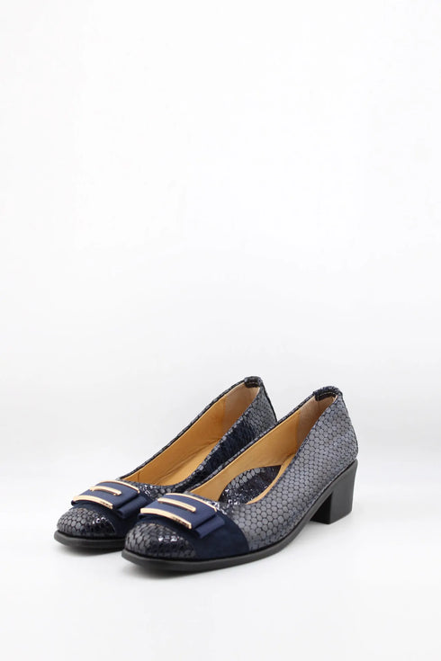 DFC Relax Snake Patterned Low Block Heel Loafers