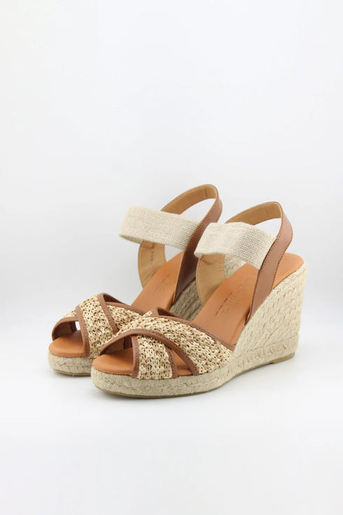 Jutelia Criss-Cross Woven Espadrille Wedge with Slingback Strap