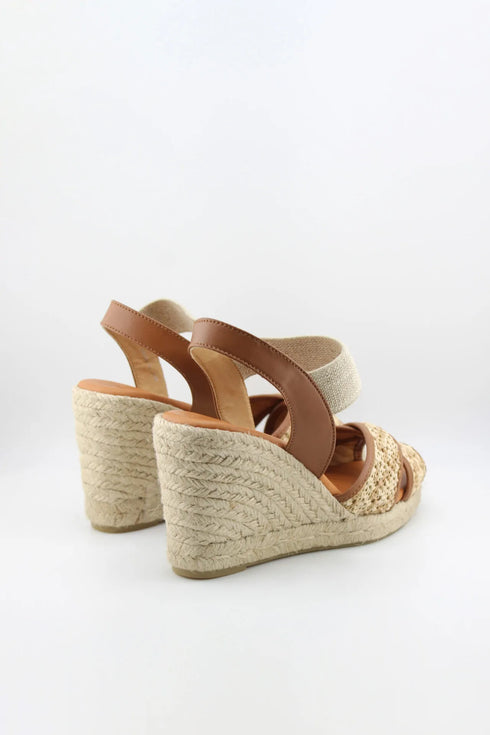 Jutelia Criss-Cross Woven Espadrille Wedge with Slingback Strap