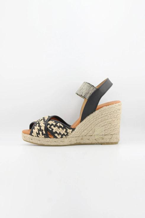 Jutelia Criss-Cross Woven Espadrille Wedge with Slingback Strap