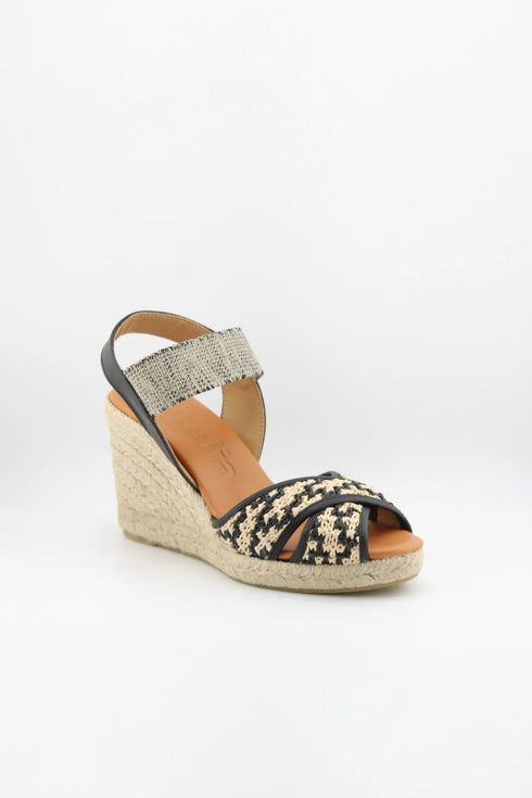 Jutelia Criss-Cross Woven Espadrille Wedge with Slingback Strap
