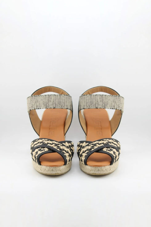 Jutelia Criss-Cross Woven Espadrille Wedge with Slingback Strap