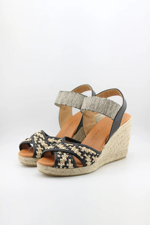 Jutelia Criss-Cross Woven Espadrille Wedge with Slingback Strap