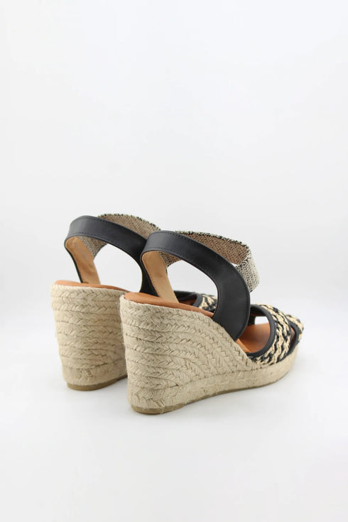 Jutelia Criss-Cross Woven Espadrille Wedge with Slingback Strap