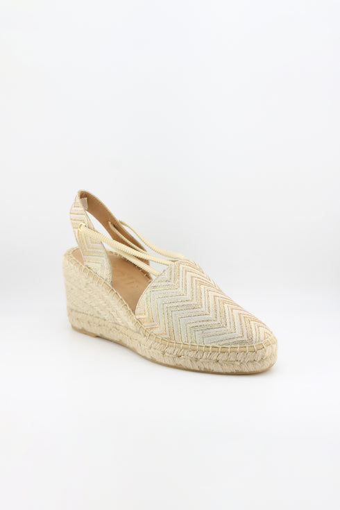Jutelia Chevron Pattern Espadrille Wedge Sandals