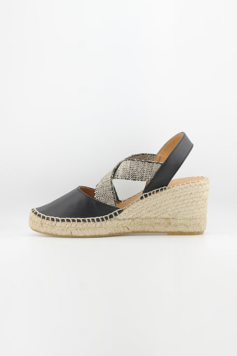 Jutelia Espadrille Wedge Sandals with Cross Straps