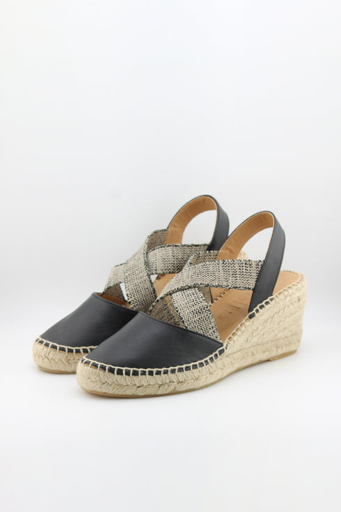 Jutelia Espadrille Wedge Sandals with Cross Straps