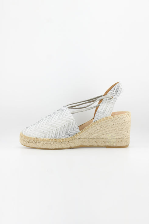 Jutelia Chevron Pattern Espadrille Wedge Sandals