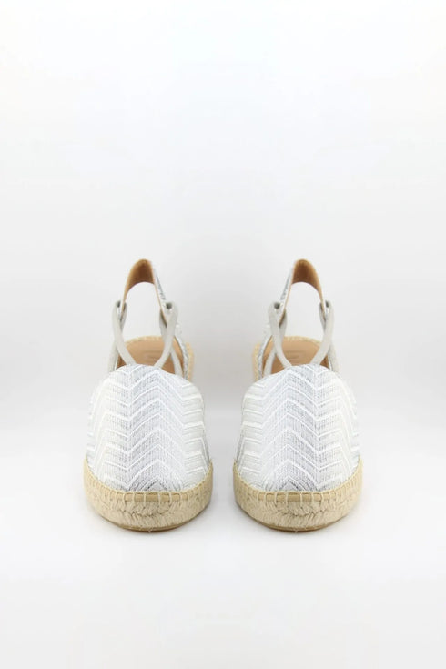 Jutelia Chevron Pattern Espadrille Wedge Sandals