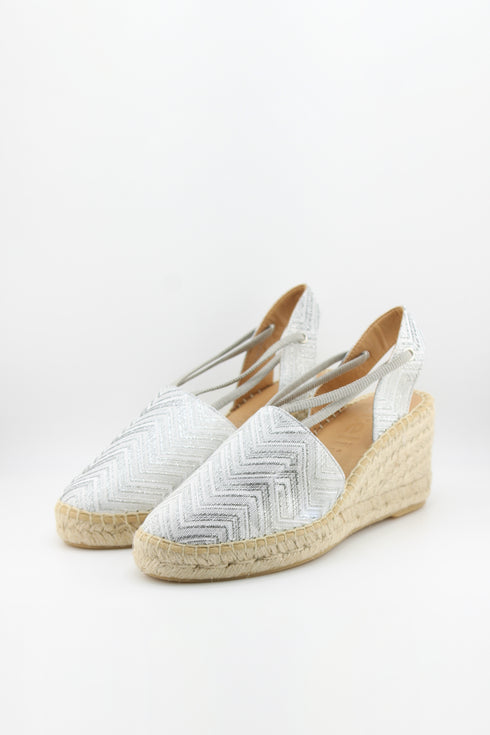 Jutelia Chevron Pattern Espadrille Wedge Sandals