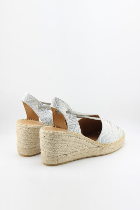 Jutelia Chevron Pattern Espadrille Wedge Sandals