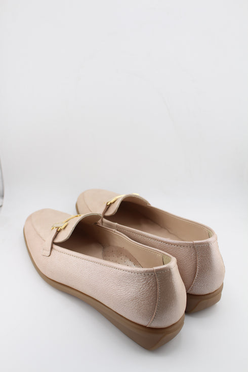 DFC Relax Metallic-Finish Leather Loafers with Buckle