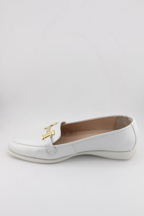 DFC Relax Metallic-Finish Leather Loafers with Buckle