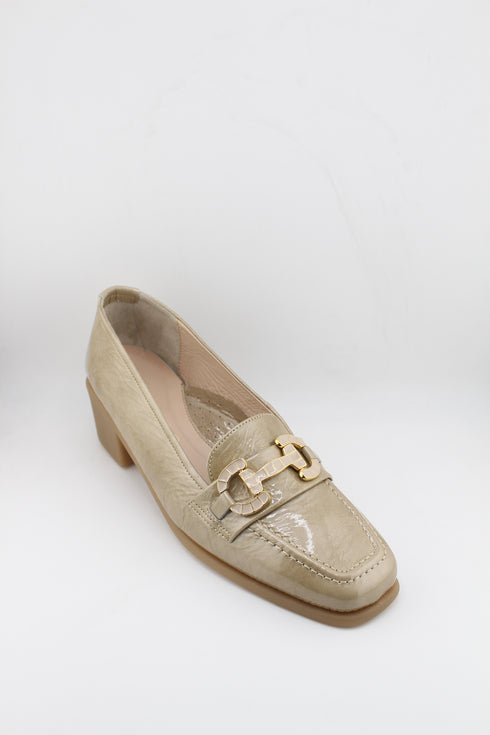 DFC Relax Metallic-Finish Leather Loafers with Buckle