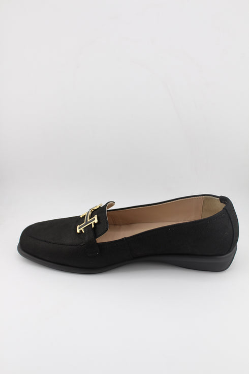 DFC Relax Metallic-Finish Leather Loafers with Buckle