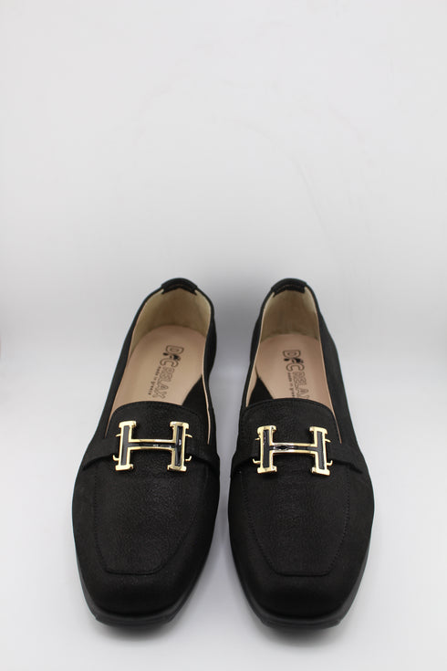 DFC Relax Metallic-Finish Leather Loafers with Buckle