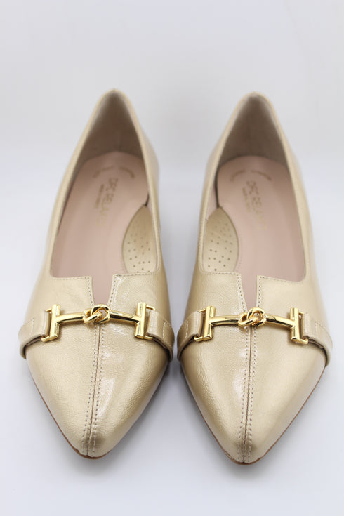 DFC Relax Leather Block Heel Loafers with Buckle