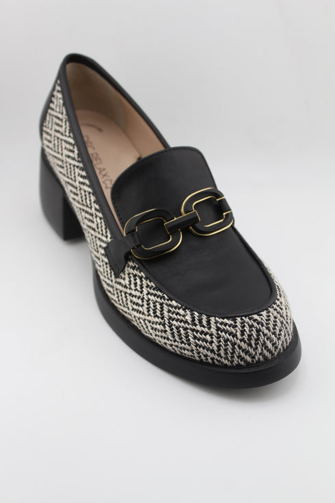 DFC Relax Textured Leather Block Heel Pumps