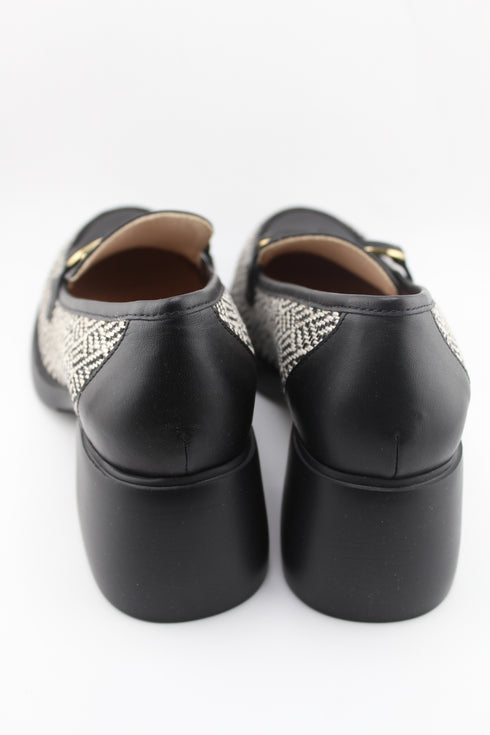 DFC Relax Textured Leather Block Heel Pumps