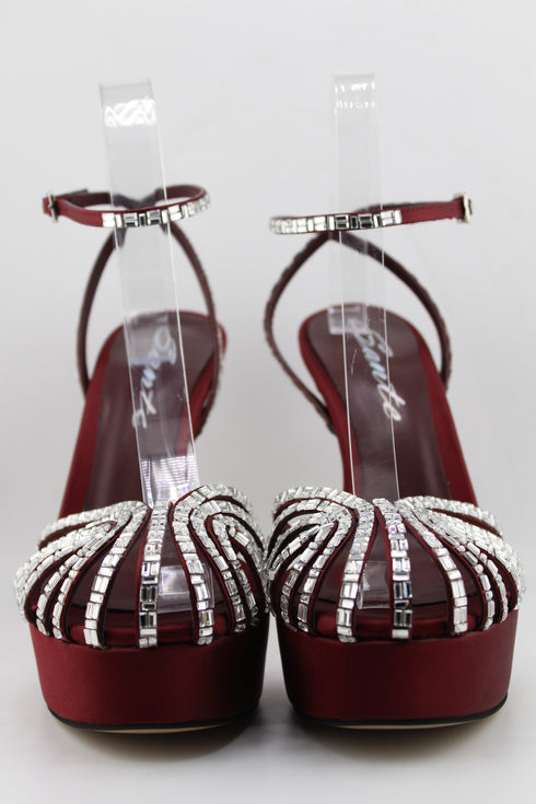 Sante Strappy Rhinestone Platform Sandal Heels