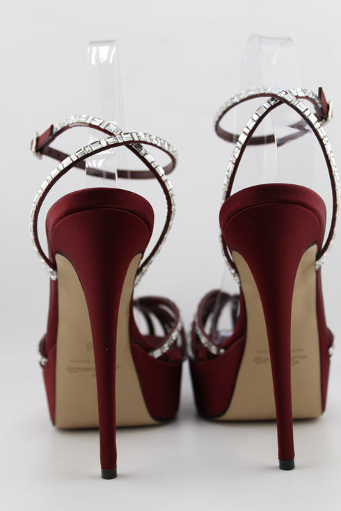 Sante Strappy Rhinestone Platform Sandal Heels